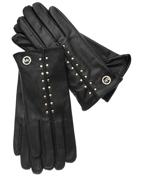 michael kors studded leather gloves|mk gloves.